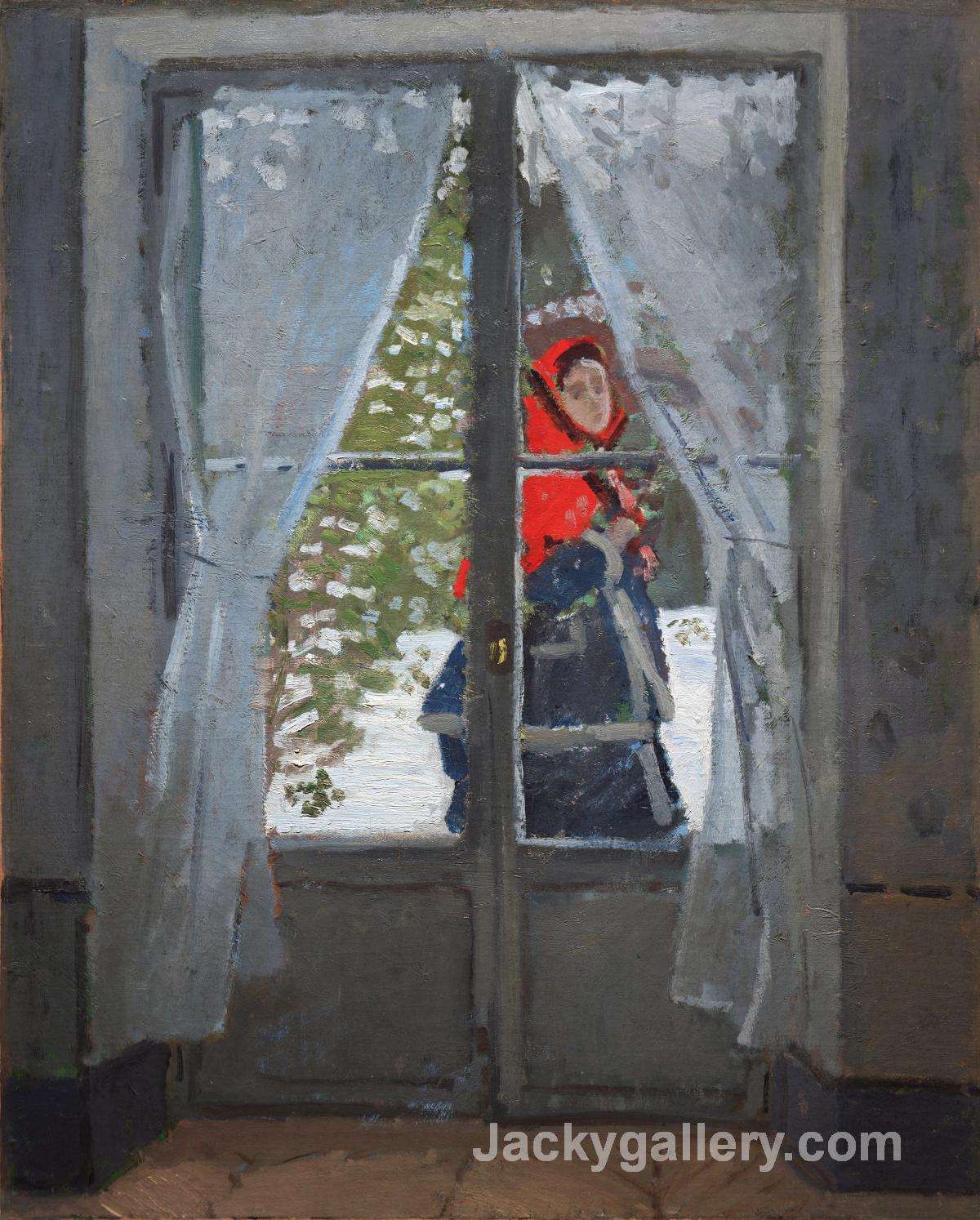 The Red Cape (Madame Monet) by Claude Monet paintings reproduction